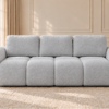Sofa z funkcją spania i pojemnikiem na pościel Milo szara boucle