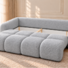 Sofa z funkcją spania i pojemnikiem na pościel Milo szara boucle