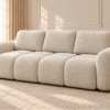 Sofa z funkcją spania i pojemnikiem na pościel Milo kremowa boucle