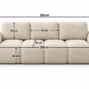 Sofa z funkcją spania i pojemnikiem na pościel Milo ciemnoszara boucle