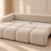 Sofa z funkcją spania i pojemnikiem na pościel Milo kremowa boucle