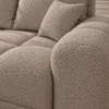 Sofa boucle w ciepłym odcieniu taupe Narożnik z funkcją spania i pojemnikiem Aurio lewy beżowy boucle