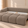 Sofa z funkcją spania i pojemnikiem na pościel Milo beżowa boucle
