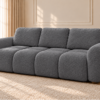 Sofa z funkcją spania i pojemnikiem na pościel Milo ciemnoszara boucle