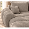 Sofa w ciepłym taupe, zachowana faktura boucle_LEWY Narożnik z funkcją spania i pojemnikiem Aurio lewy beżowy boucle