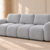 Sofa z funkcją spania i pojemnikiem na pościel Milo szara boucle